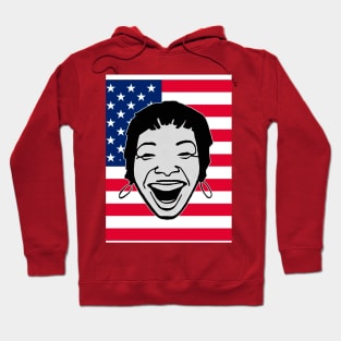 black girl in american flag Hoodie